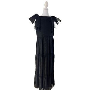 Tuckernuck Women's Black Onyx Tulle Giselle Gown Maxi Dress Size Large NWT